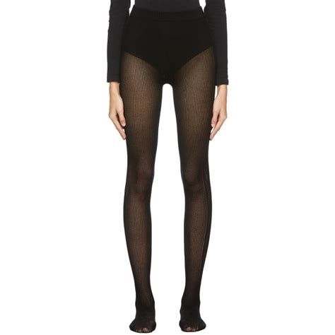 gucci tights - black|Gucci black distressed tights.